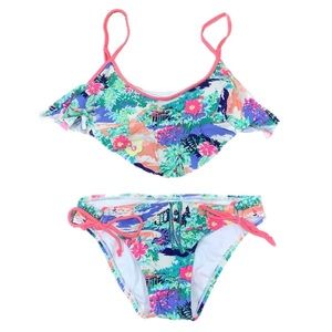 Neon Pink Tropical Matching Bikini set